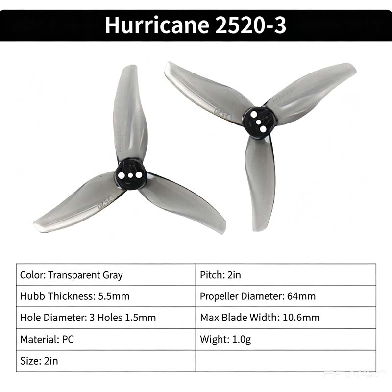 Gemfan Hurricane 2520-3 2.5-in - Fpv Drone Propeller review and price